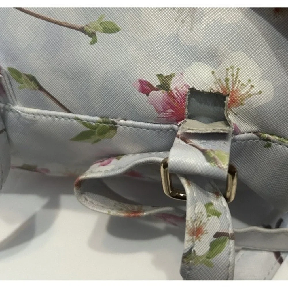 Under One Sky Women Cherry Blossom Blue Mini Backpack Floral Feminine Travel